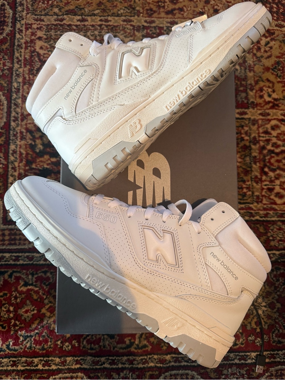 New Balance 650R Triple White Sneakers